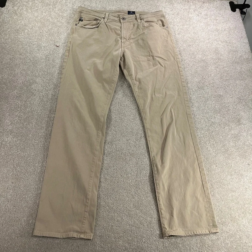 AG Adriano Goldschmied The Graduate Mens 34x32 Khaki Tailored Leg Pants